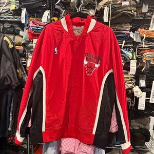 2015 Mitchell & Ness Red and Black Chicago Bulls Jacket